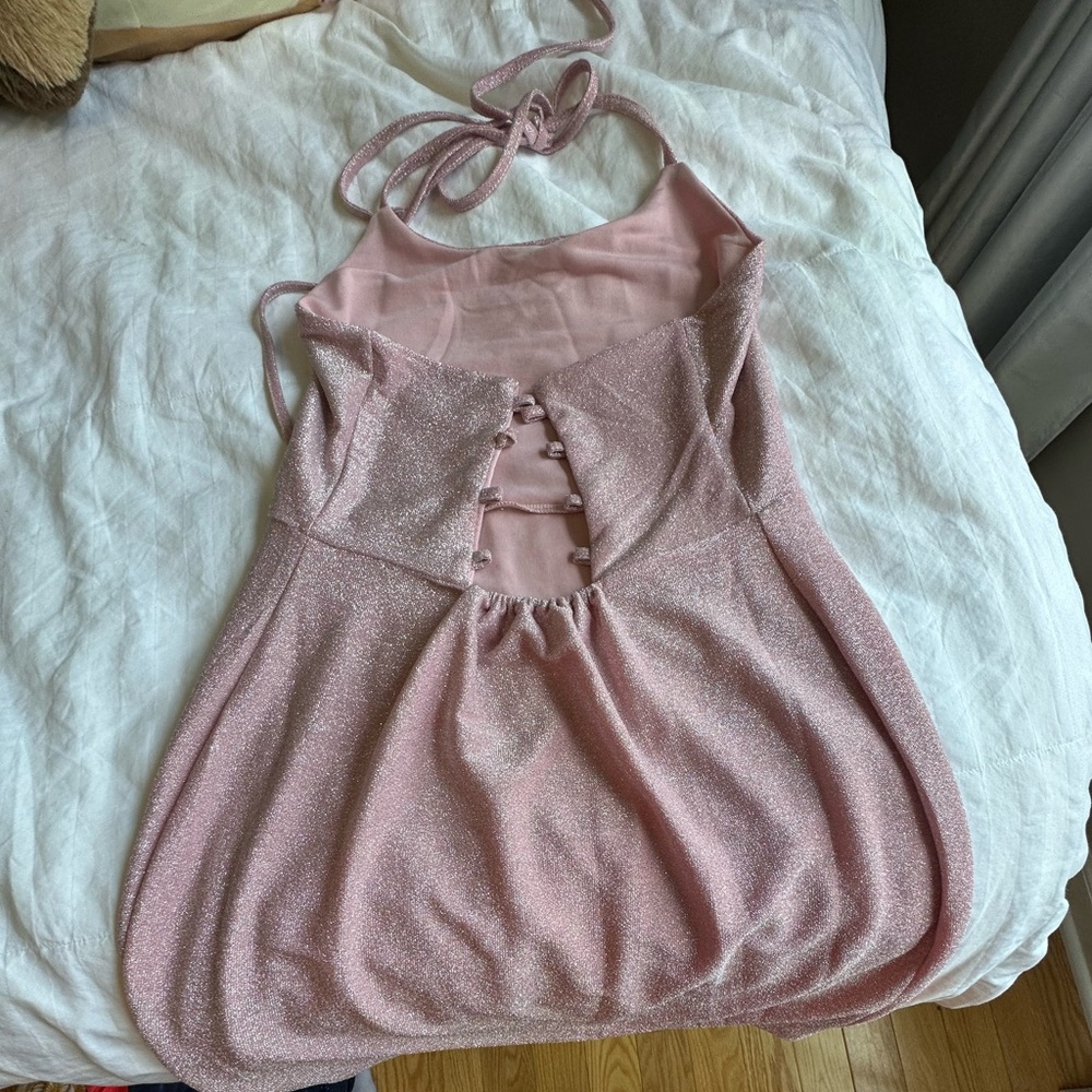 Sparkling Pink Sleeveless Dress